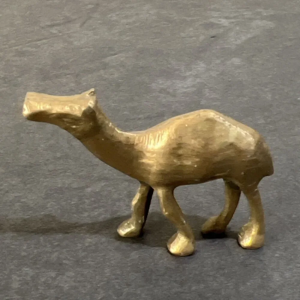 Vintage Small Brass Camel Figure 1-3/4